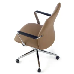 Sillón de Oficina Bristol respaldo bajo, brazos aluminio, ecopiel