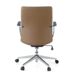 Sillón de Oficina Bristol respaldo bajo, brazos aluminio, ecopiel