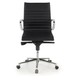 Sillón oficina de Diseño Forli, respaldo bajo, piel natural