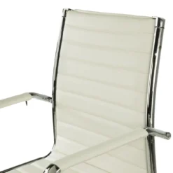 Sillón Oficina de diseño Milano, respaldo bajo ecopiel