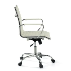 Sillón Oficina de diseño Milano, respaldo bajo ecopiel