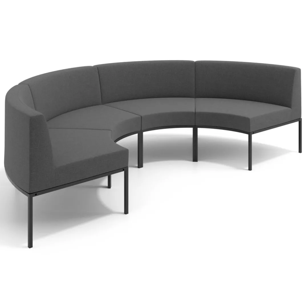 Sofa de Espera Pylos Curvo, Módulo Concavo 4 asientos