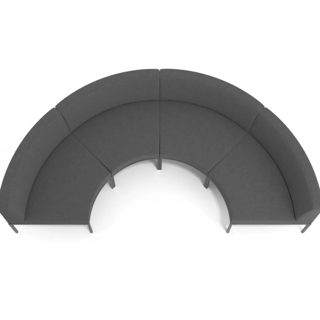 Sofa de Espera Pylos Curvo, Módulo Concavo 4 asientos