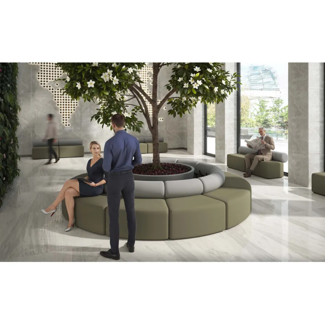 Sofa de oficina Oasis módulo convexo triple