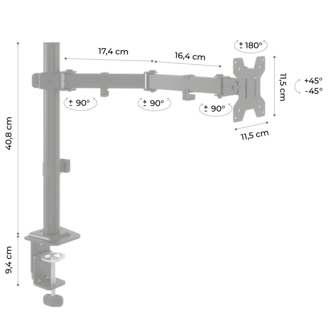 Soporte monitor columna individual, 1 pantalla