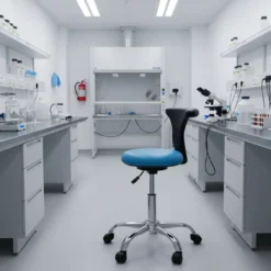Taburete de laboratorio Onix, respaldo ergonómico