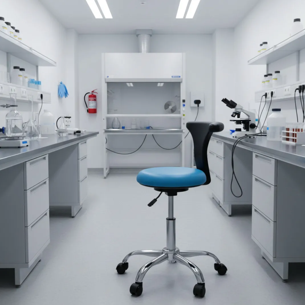 Taburete de laboratorio Onix, respaldo ergonómico