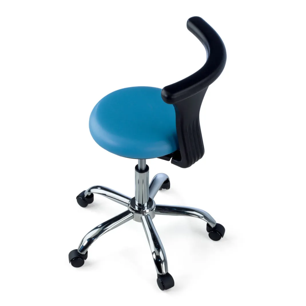 Taburete de laboratorio Onix, respaldo ergonómico