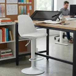 Taburete de oficina Nordic, patas de metal
