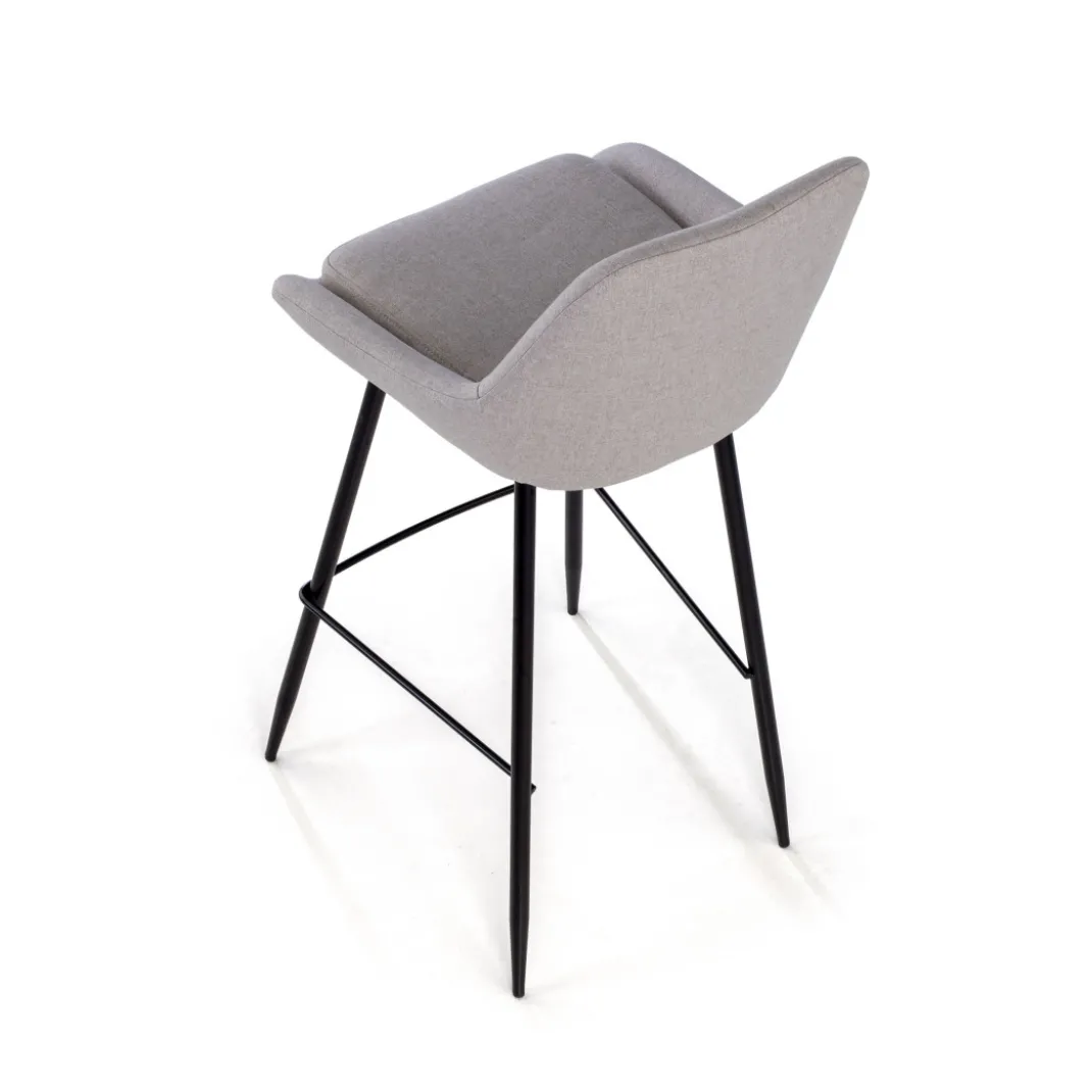 Taburete tapizado de oficina Melody, patas de metal