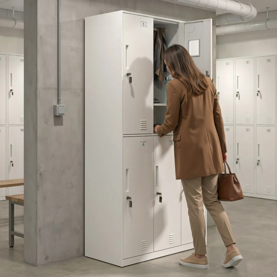 Taquilla de vestuario Strong 6 puertas 185x92cm, estructura blanca