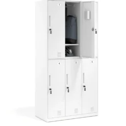Taquilla de vestuario Strong 6 puertas 185x92cm, estructura blanca